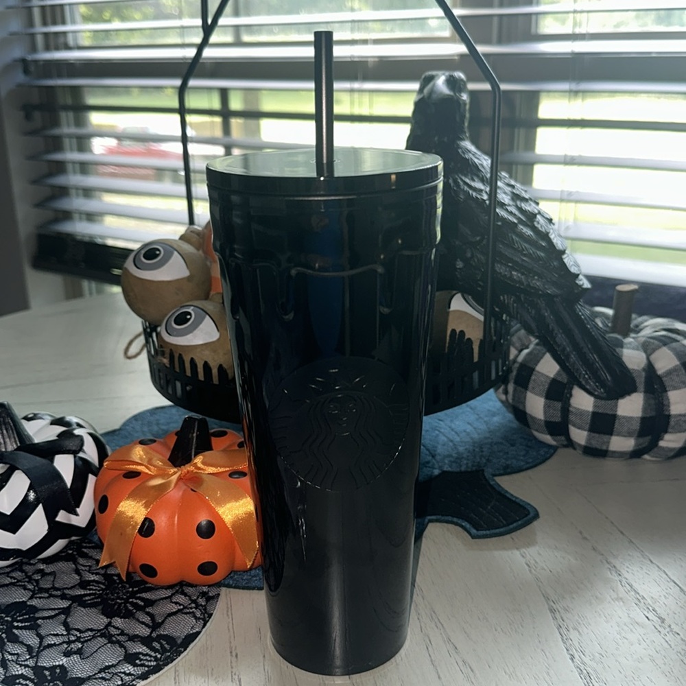 Starbucks black slime drip tumbler cup